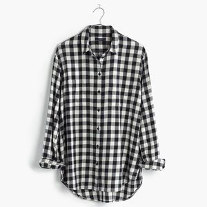 Madewell Black and White Plaid Shirt